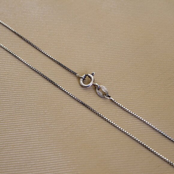 Vintage Silver Box Chain, Real 925 Sterling Silver, High Quality Silver Necklace - Picture 6 of 10